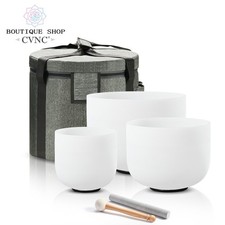 CVNC 432HZ 6"A+8"C+10"E 3 PCS Crystal Singing Bowls Set Sound
