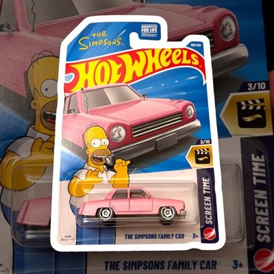 Hot Wheels Simpsons Family Car Pink 1:64 Screen Time Homer TV Series FREE CASE