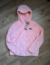 Eddie Bauer Youth Kid's High Pile Plush Hooded Full Zip Jacket Pink M 10/12 New