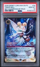 2026 DISNEY LORCANA EN P3-PROMO 34 TINKER BELL - SET CHAMP PRIZE - PSA 10