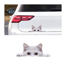 Cute Peeking Cat Sticker, Vinyl Funny Decal for Auto Window Bumper, Waterproo...