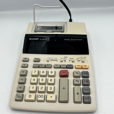 Sharp EL-1801 III 12 Digit 2 Color Printer Electronic Calculator Tested Working