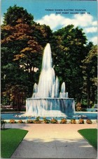 Thomas Edison Electric Fountain East Perry Square Erie PA Pennsylvania Postcard