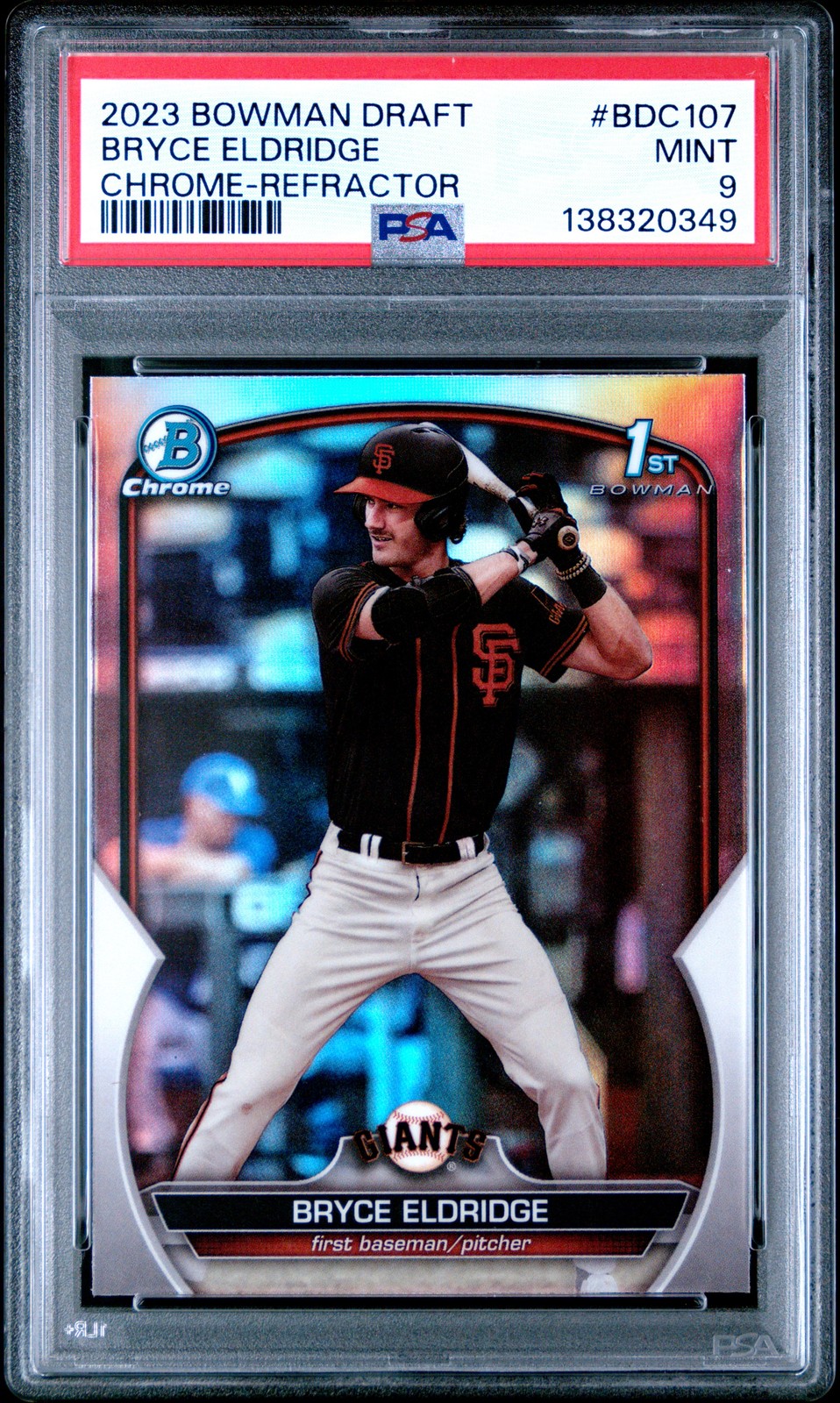 2023 BOWMAN DRAFT CHROME-REFRACTOR #BDC107 BRYCE ELDRIDGE PSA 9
