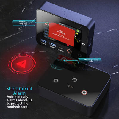 Stromanalysator mit Schnittstelle für Handy Tablet Reparatur ABS schwarz 98x82x