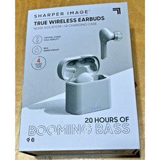 Sharper Image True Wireless Earbuds Qi and USB-C Charging Case White New in Box