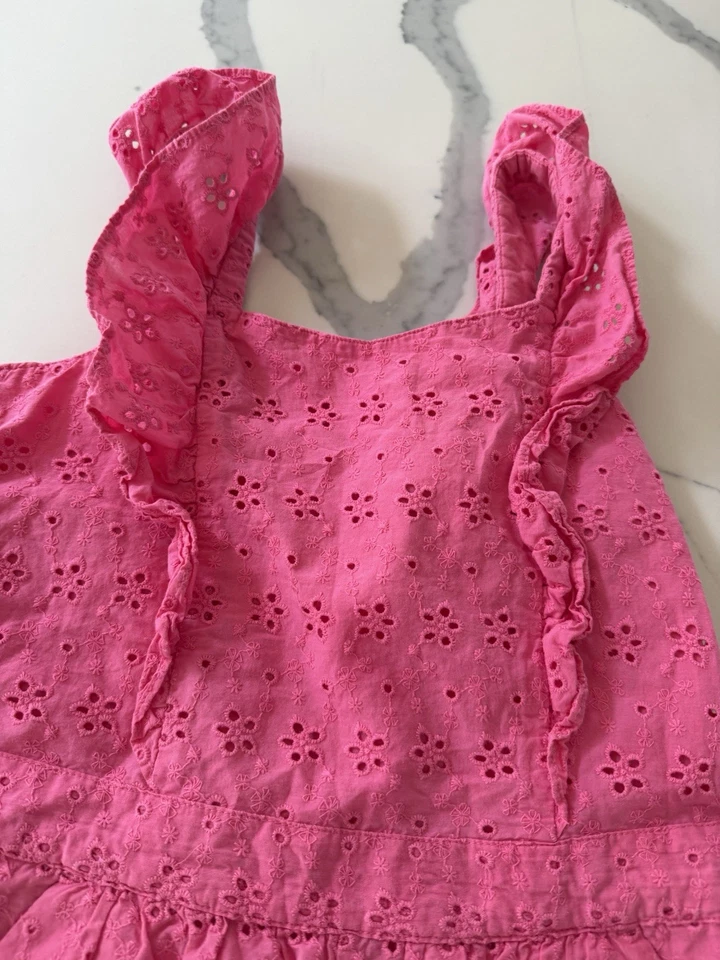 Mameluco Janie and Jack-Rosa Ojales Volantes Niña - Talla 10 Excelente Estado Foto 2 de 4