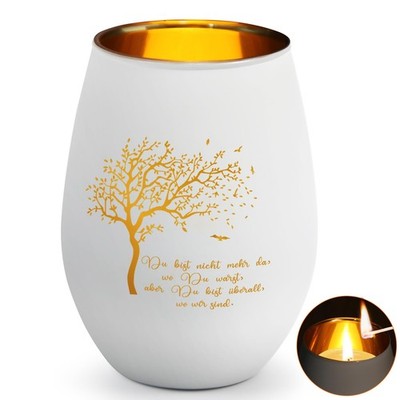 Mourning light tea lights with saying you are no longer where you were, but you...
