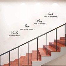 16.5x23.5in Faith Love Hope Quotes Wall Stickers Decals,For Bedroom Living Room