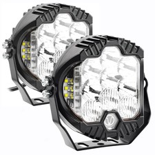 2PCS 5 inch 80W 5000LM Round LED Off-road Light 270 Wide Range Super Brigh