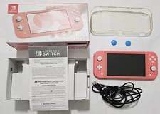 Nintendo Switch Lite Coral Pink Console + extras