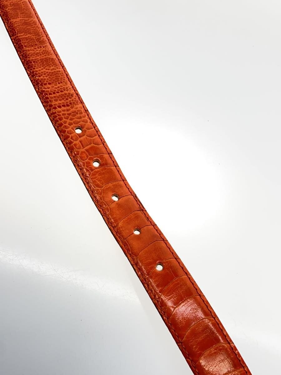 Valextra Python Pattern Leather Belt Orange Men 1… - image 4