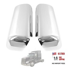 Chrome Door Mirror Cover One Pair Driver Passenger Side FIT Peterbilt 579