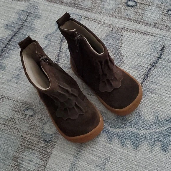 Livie and Luca Baby Girl Pepper Boots Mocha Suede Leather Sz4 - Image 4 of 4