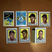 1962 Topps Stamps Burdette Posada Farrell Elsworth Siebern Athletics and Angels