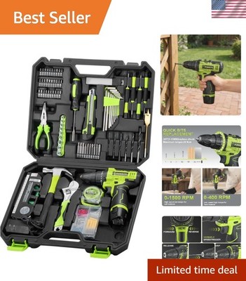 Complete 12V Cordless Drill and Tool Kit: 142 Pieces with Organized Storage Case