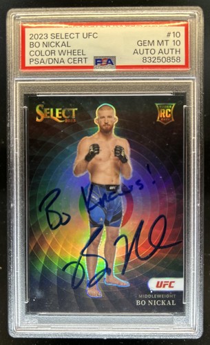 2023 Panini Select UFC Bo Nickal Color Wheel RC Auto Rookie #10 PSA 10 AUTH