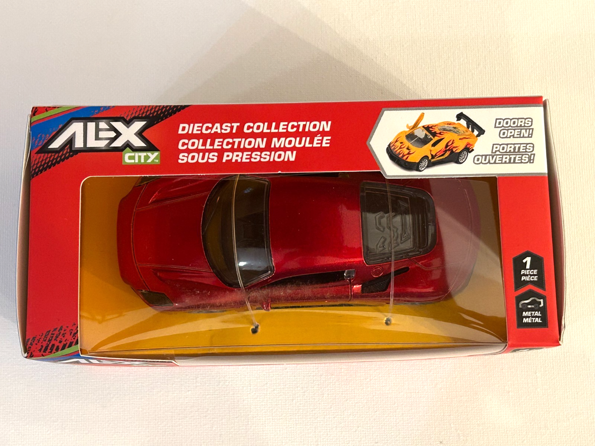 ALX City Maserati Red Die Cast Model Toy Car Doors Open Pull Back