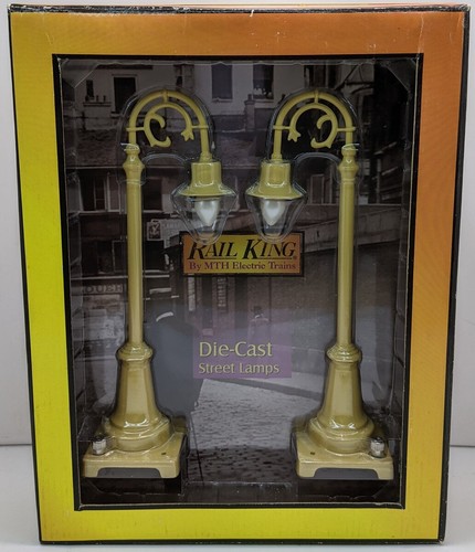 Juego de 2 lámparas cuello de cisne crema escala O MTH 30-1067 #59 NUEVO EN CAJA | Zustand: New