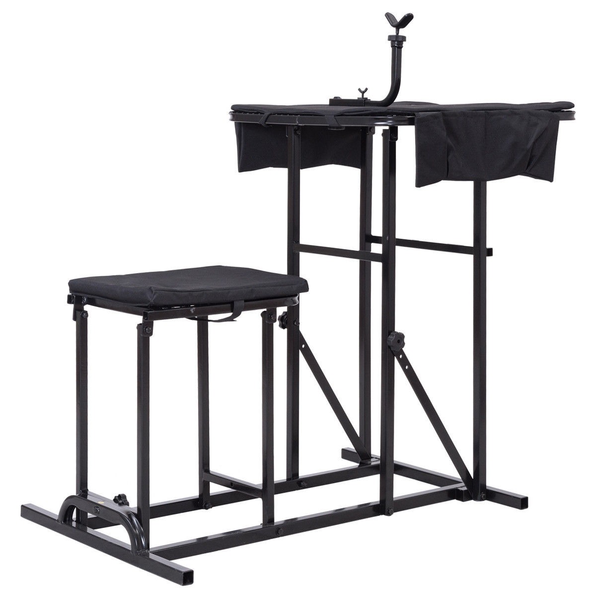 Folding Shooting Bench Seat with Adjustable Table Gun Rest Height Adjustable