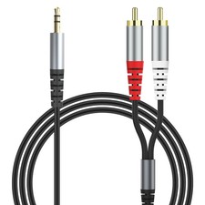 HIEbee RCA to 3.5mm AUX Cable, 1M/3.3Feet 1/8 cable--1M, black