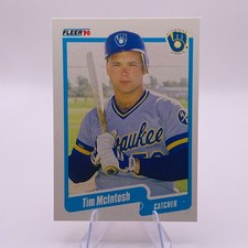 Tim McIntosh 1990 Fleer #329 Rookie Milwaukee Brewers Card MLB Baseball . rookie card picture