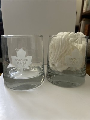 2er Set Toronto Maple Leafs Crown Royal Whiskey Glas NHL Lowball Gläser