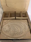 Federal Glass Company 1959 Crystal Leaf Snack Set 8 Piece, Vintage Box