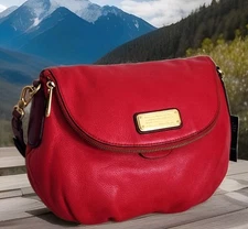 🌞MARC JACOBS NEW Q NATASHA ROSIE RED WINE LEATHER CROSSBODY SHOULDER BAG🌺NWT!