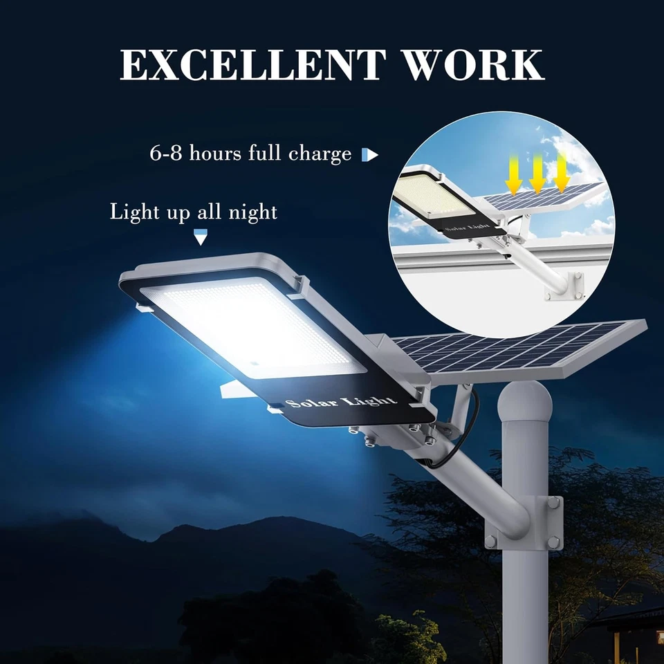 Commercial Solar Street Lights Outdoor Dusk to Dawn Solar Super Bright Aluminum - Image 4 of 4
