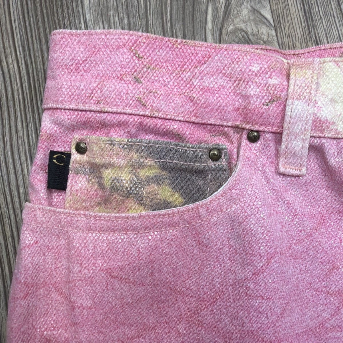 VTG Just Cavalli Pink Python Print Jeans 2000s Y2K Roberto Cavalli