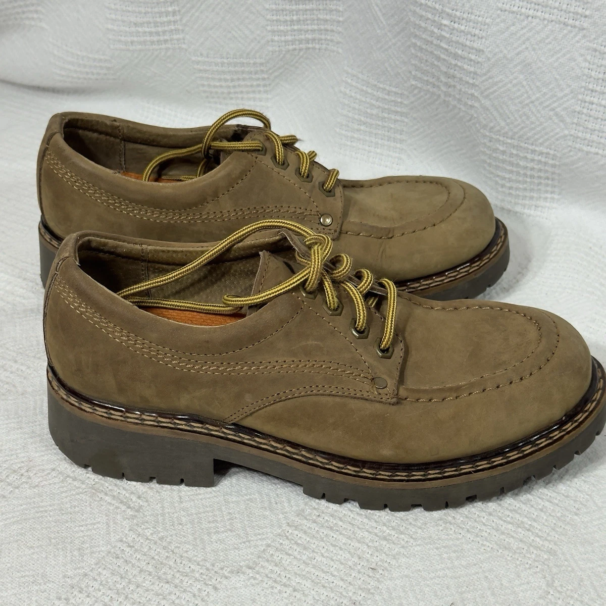 American Eagle Outfitters Tan Suede Derby with Chunky Lug Sole American Eagle Outfitters Oxford Leather Upper Comfort Shoes  main image 3