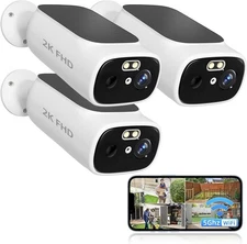 DualBand WiFi6 Wireless Pre-Record Solar Battery Security Camera System