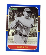 Babe Ruth 2021 Panini Donruss Retro 1987 Variation #228 Holo Blue