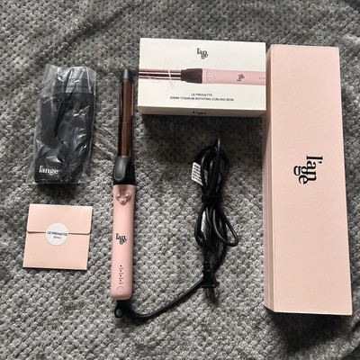 l ange Le Pirouette Titanium Rotating Curling Iron 25 mm Blush NEW