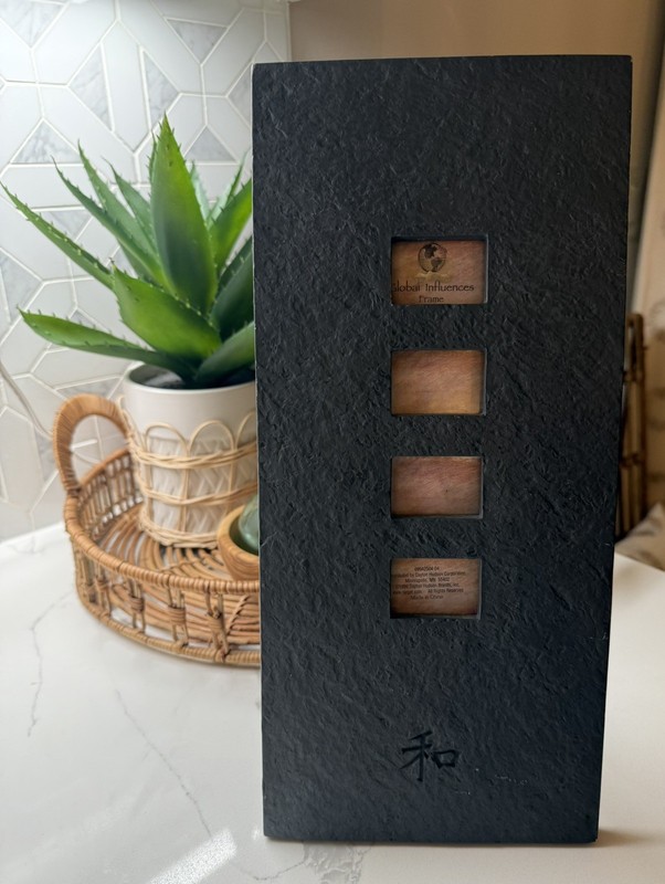 Global Influences Black Multi Opening Picture Frame Japanese Kanji Peace Symbol