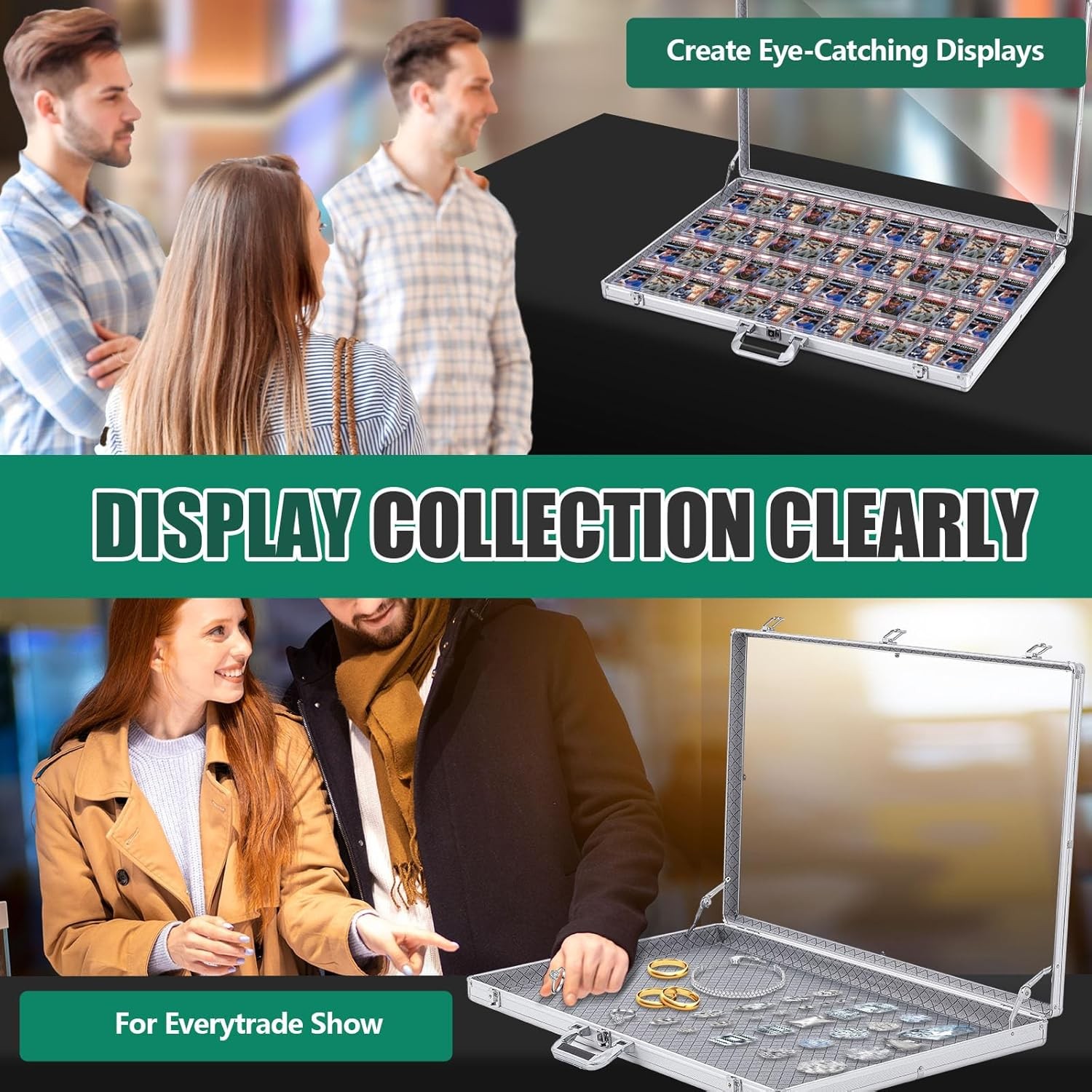 Portable Trading Card Show Display Case Large 34 x 22 Lockable Aluminum ...