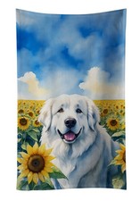 Serviette de cuisine Caroline's Treasures Great Pyrenees in Tournesols DAC6093KTWL