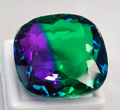 Bi-color Tourmaline Cushion Cut 72-74 Ct Loose Natural Certified Gemstone SP095