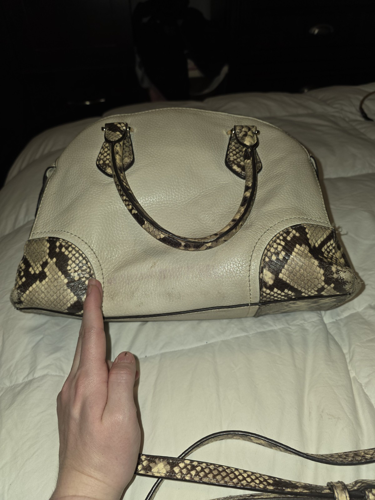 Michael Kors Python Sutton Satchel Bag Ecru Snake… - image 7