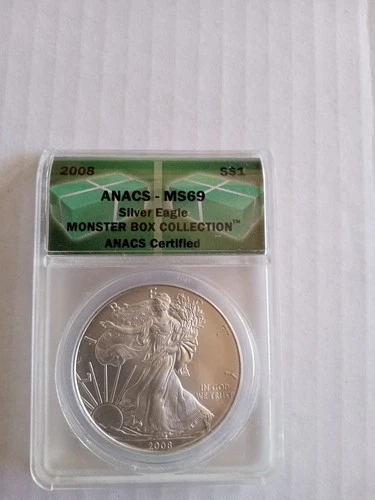 2008 ANACS-MS69 SILVER EAGLE MONSTER BOX COLLECTION