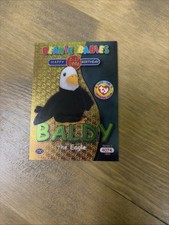 1999 TY Beanie Babies BBOC S2 Birthday/ Rookie Baldy The Eagle Green FOIL