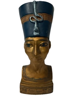 Egyptian Queen Nefertiti Bust Statue Figurine Hand Painted Approx 7  by TST INC 