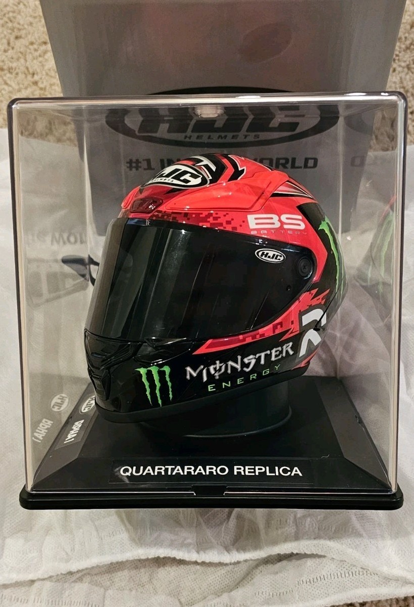 helmet hjc monster energy HJC MONSTER ENERGY HELMET Mon 23 FABIO QUARTARARO REPLICA MINI HELMET NIB  1:4