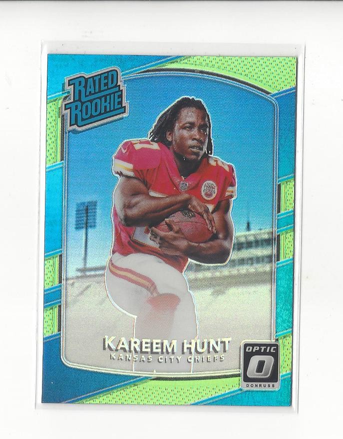 2017 Donruss Optic Lime Prizm #182 Kareem Hunt RR RC Rookie Chiefs