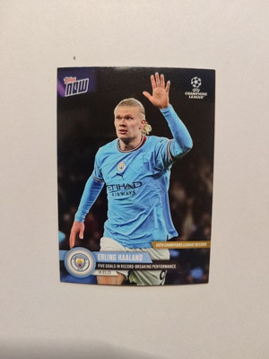 TOPPS NOW ERLING HAALAND Five goals in record-breaking performance UCL Card #90