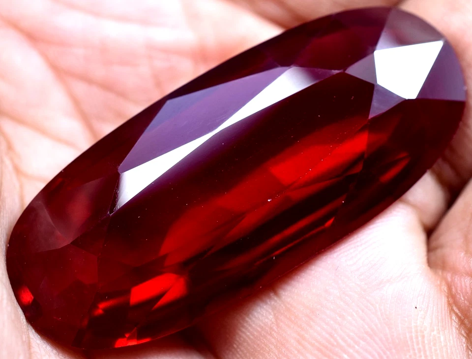 Natural 96.40 Ct Blood Red Ruby Mozambique GGL Certified Loose Gemstone - Image 4 of 4