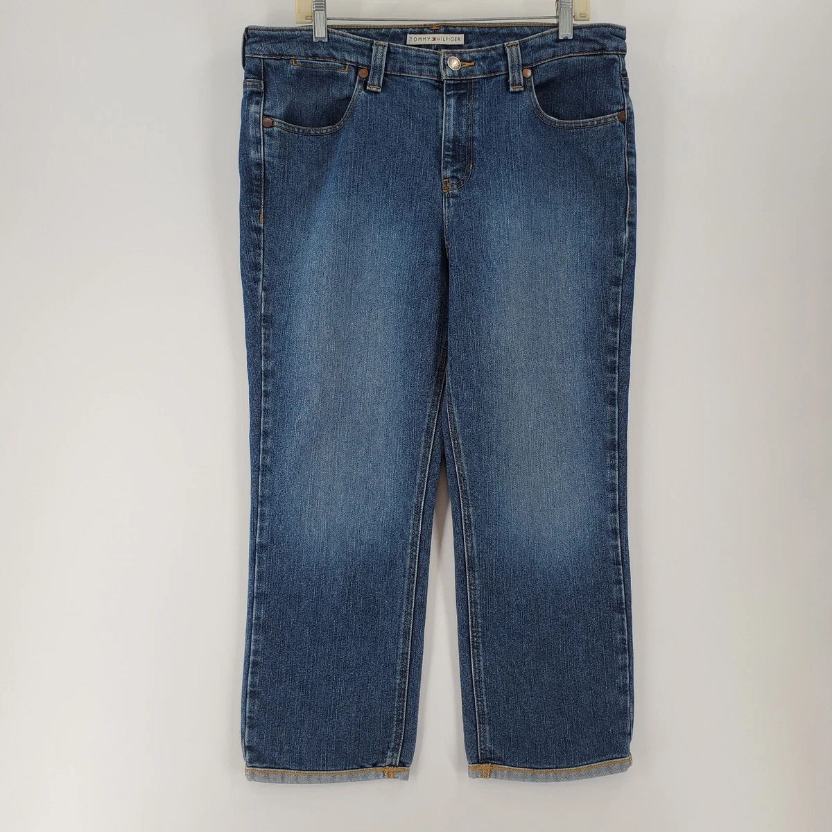 Tommy Hilfiger Capri Jeans Womens 14 Blue Straight Leg Hipster