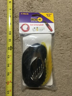 Quick Strap Wrap It Storage 12 Inch Straps 8 Pack New Hook Loop Tightens Durable