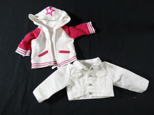 American Girl Doll True Spirit White Jean Denim Jacket + Logo Sweatshirt Hoodie - Picture 14 of 23